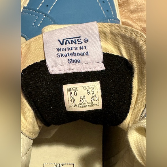 VANS VAULT SK8-HI REISSUE VL (BONNIE BLUE / MARSHMALLOW LEATHER) unisex 8m/9.5w - Picture 8 of 8